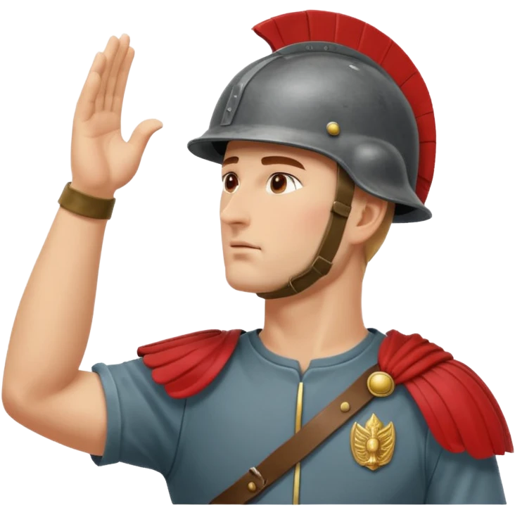 Solider giving a Roman salute viewed from the side emoji