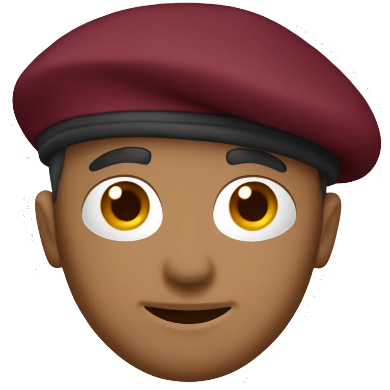 Burgundy beret emoji