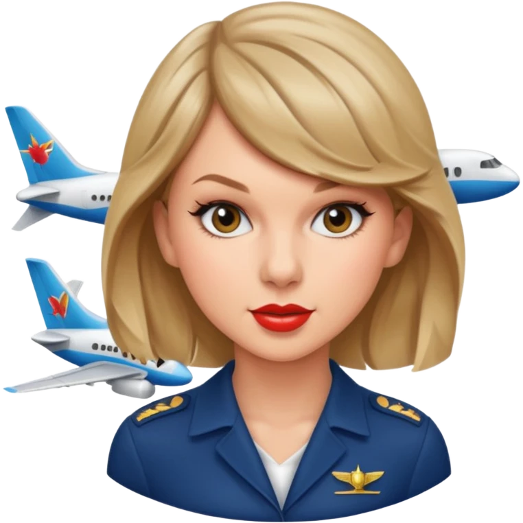 Taylor swift ridding a plane 
  emoji