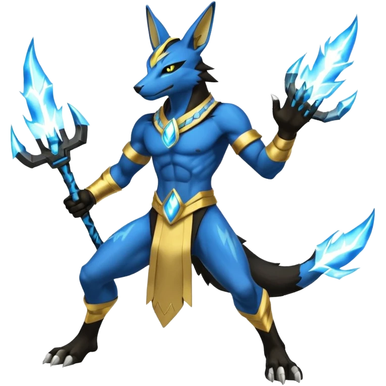 Electrike-Anubis-Lucario-Zeraora-fusion (full body) emoji