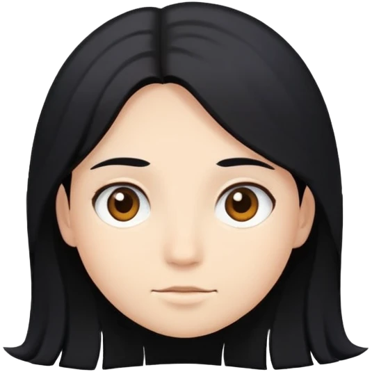 I have a lonk black hair and a round face and a fair skin and brown eyes emoji