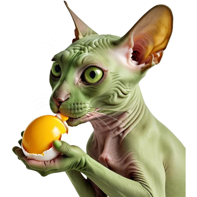Sphinx cat eating egg emoji