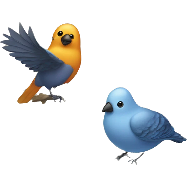 Two birds and a rock emoji