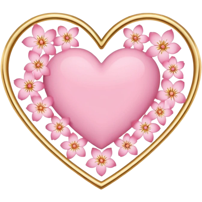 sakura heart with a gold outline emoji