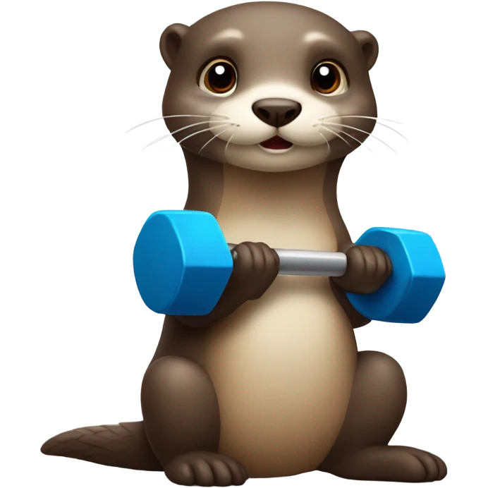 cute otter with a dumbbell emoji
