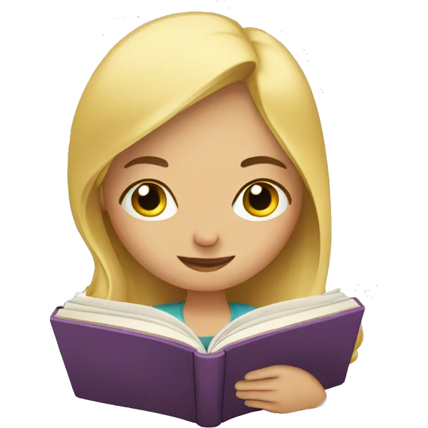 Blonde girl reading a book  emoji