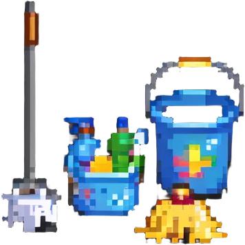 mop and bucket, cleaning supplies emoji
