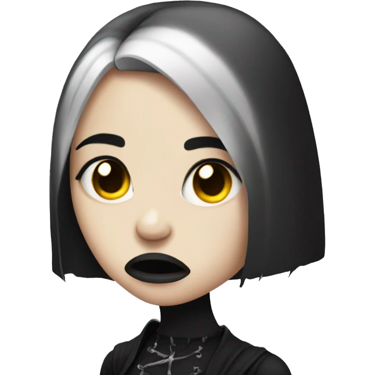 Goth girl with a disgusted face emoji