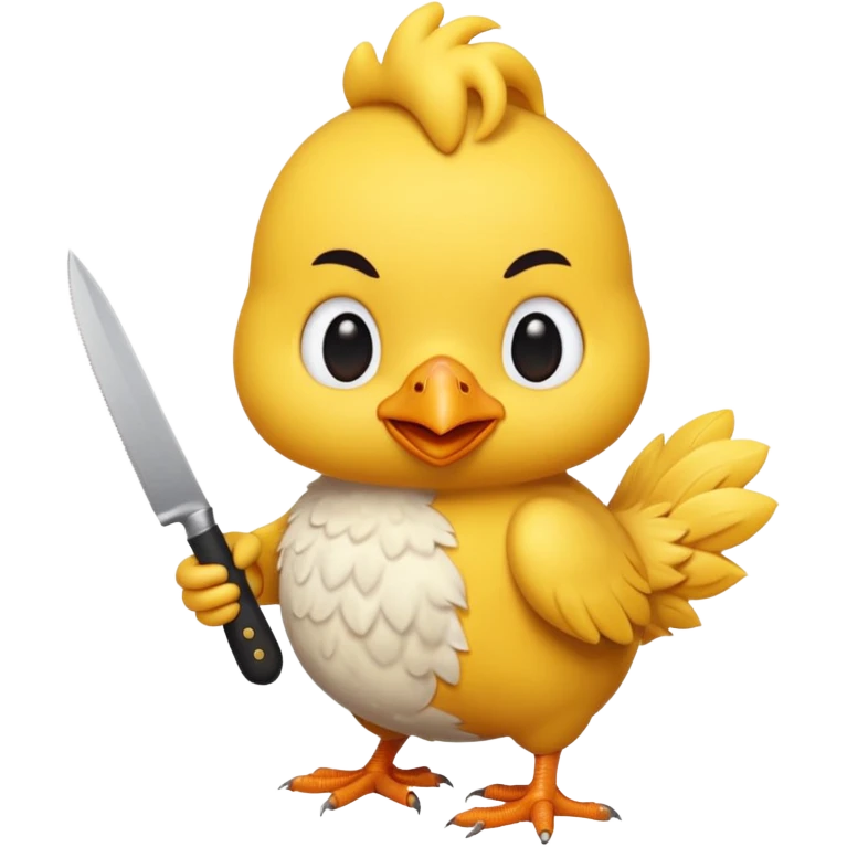 little chicken holding knive emoji