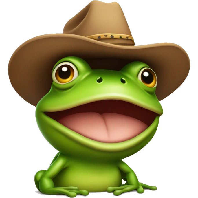 Frog with a cowboy hat  emoji