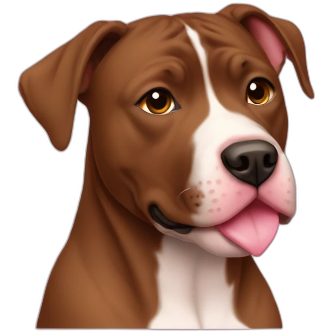 All brown no white Pitbull wth a heart emoji