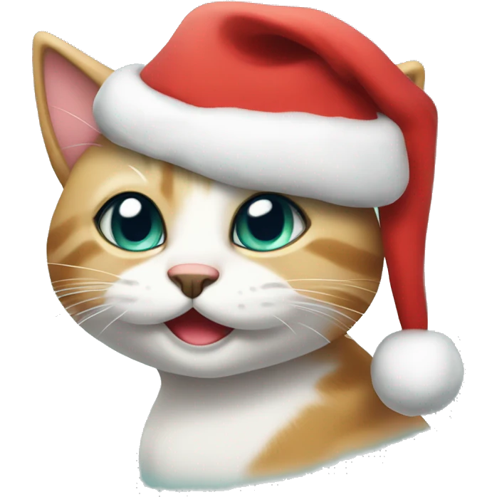 pretty happy christmas cat emoji