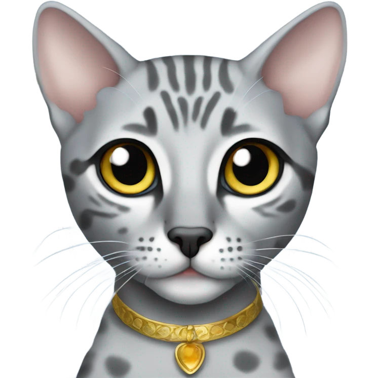 Make grey Egyptian Mau with gin emoji