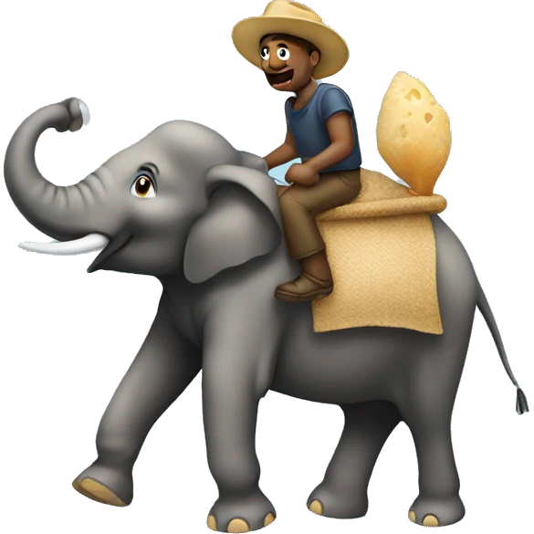 A carb riding an elephant emoji