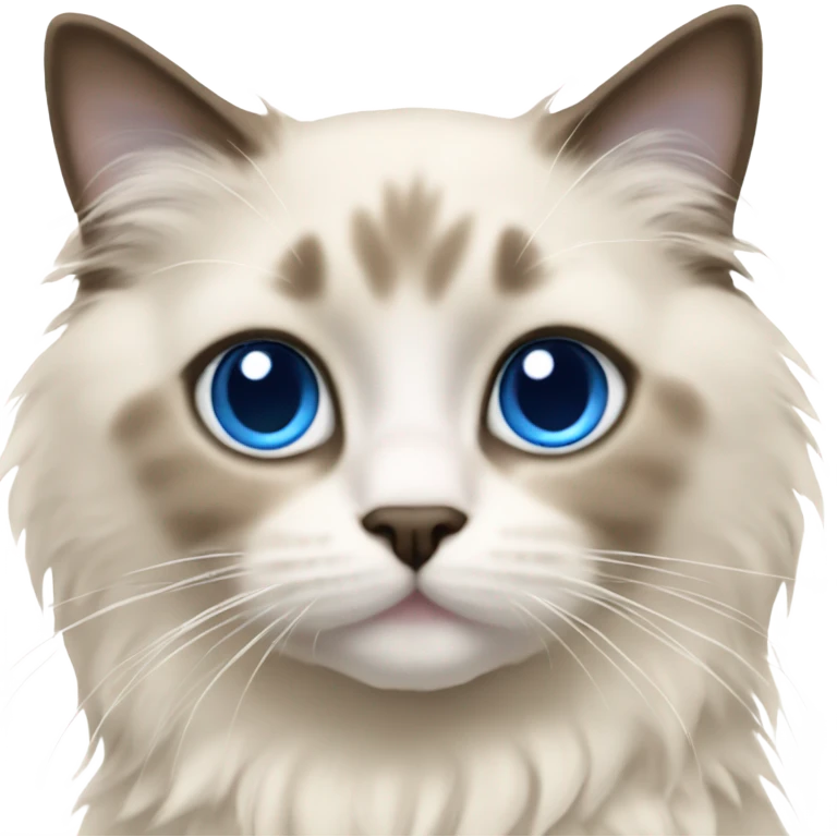 beige BABY ragdoll cat with blue eyes emoji
