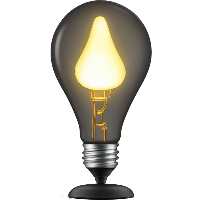 exposed incandescent bulb on a tall portable light stand emoji