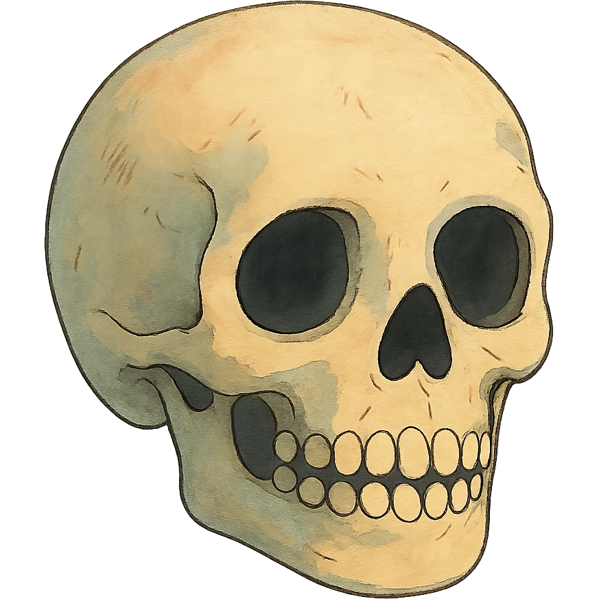 ghibli style skull face emoji