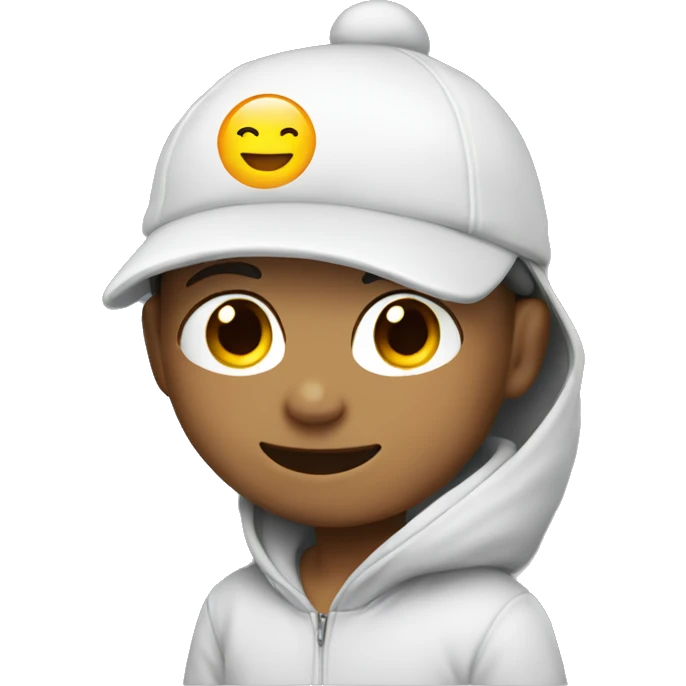smiling boy in hoodie with visor emoji