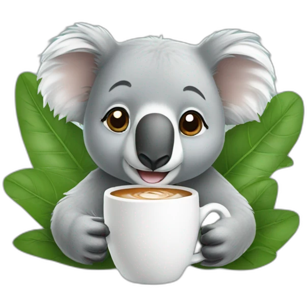 Koala drink coffee emoji