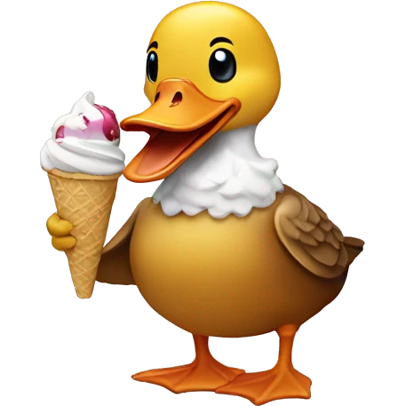 duck eating ice cream emoji