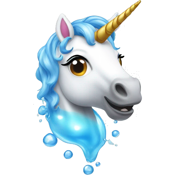 unicorn with water gum emoji