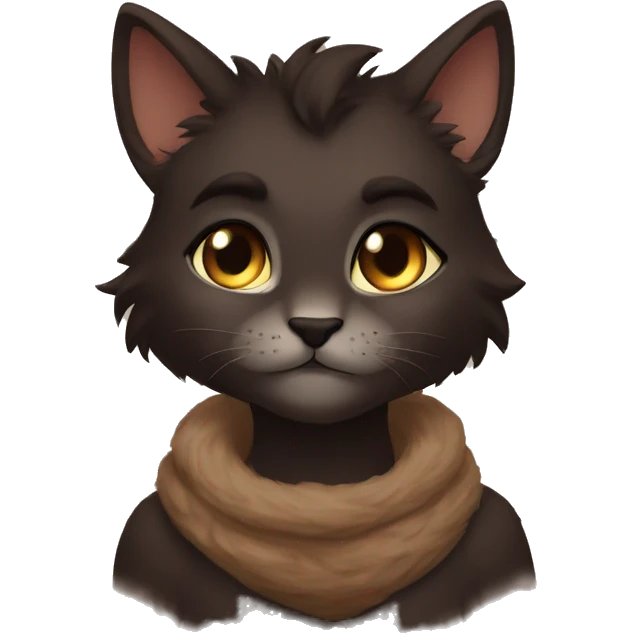 Anthro Shy Cute Cool Edgy Pretty Dark Brown Furry Feline Animal Anthro Sona emoji