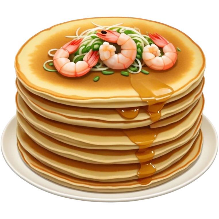 Cinematic Realistic B√°nh x√®o Dish Emoji, depicted as a crispy Vietnamese pancake filled with shrimp, pork, and bean sprouts rendered with dynamic textures and vibrant, appetizing lighting. emoji