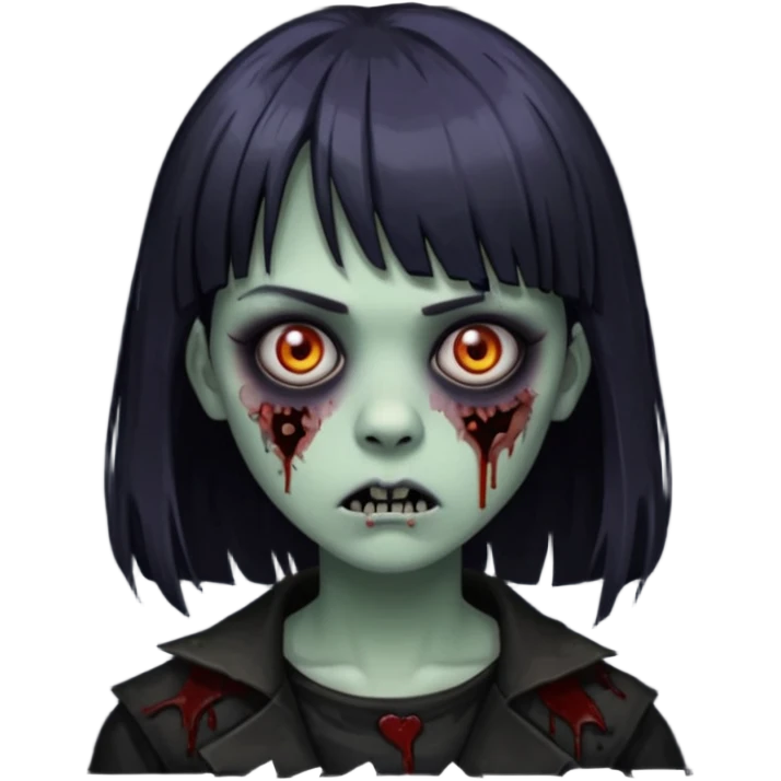 Faça uma zumbi com franja é com uma pegada mais gothc emoji