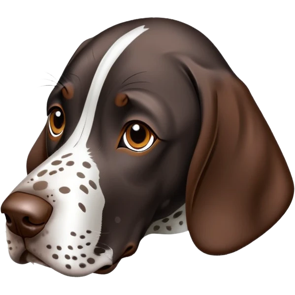 Black and brown German shorthaired pointer dog with white speckles emoji