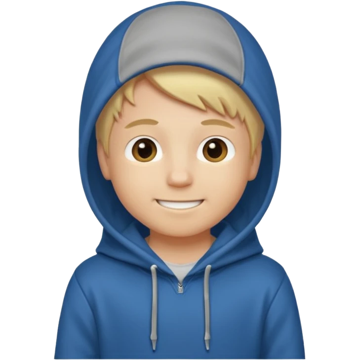 Blond boy with hoodie standing up emoji