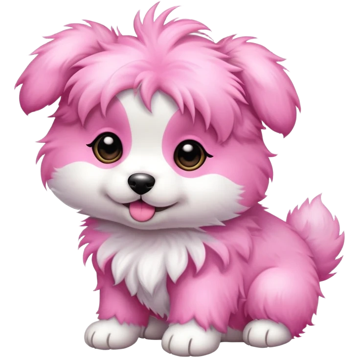 Cute puppy with pink￼ culer emoji