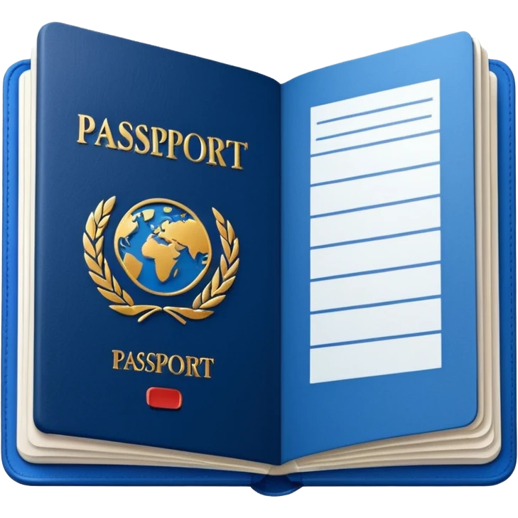 An open passport emoji