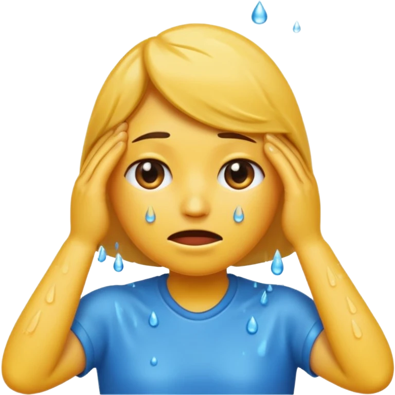 Emoji wipding head with hand and sweat droplets on head emoji