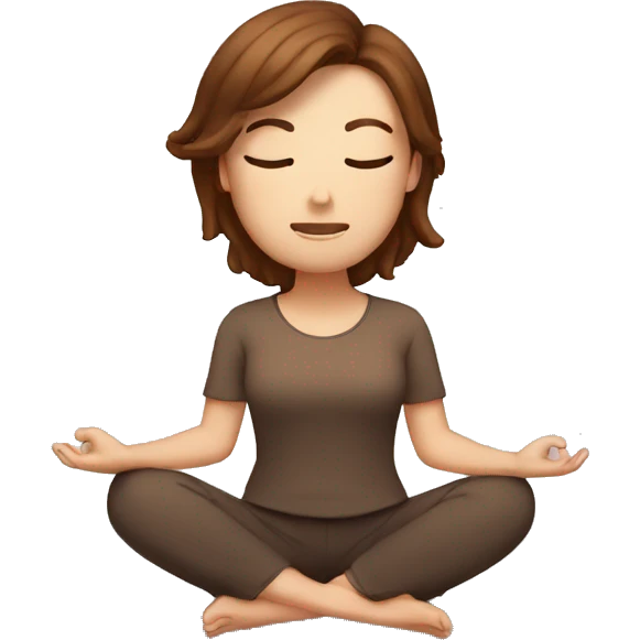 Meditation with brown hair and 50% smaller emoji