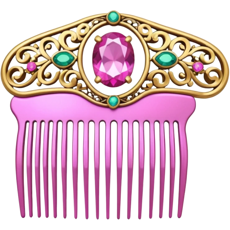 pink comb with jewelry emoji