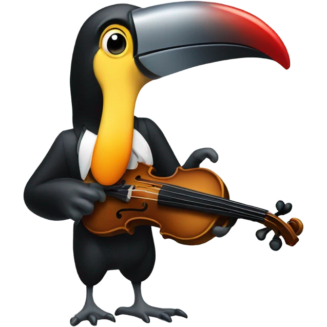 Toucan playing a violin emoji