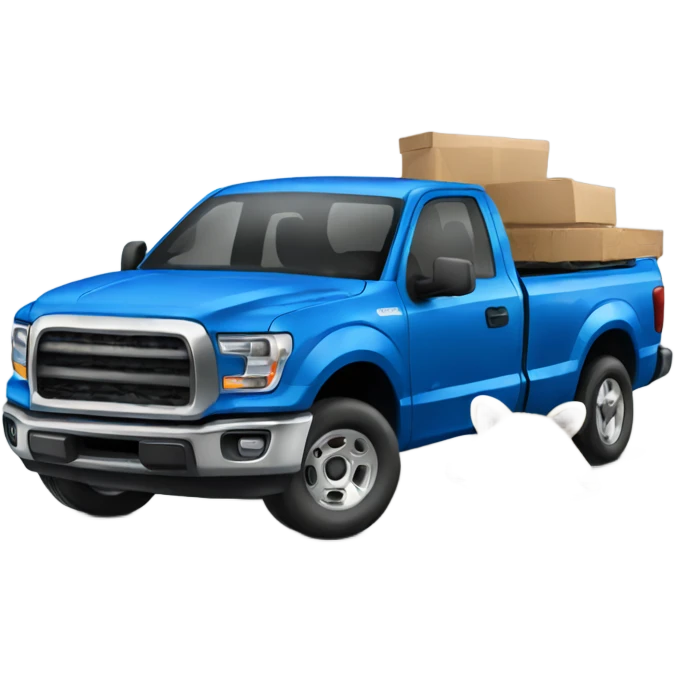 Raccoon operating blue pickup truck emoji