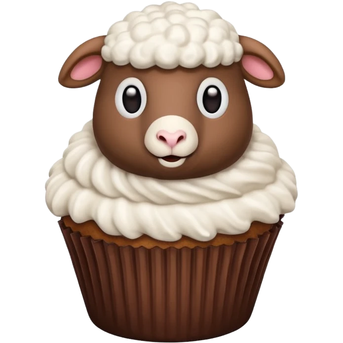 Sheep popping in the cupcake emoji
