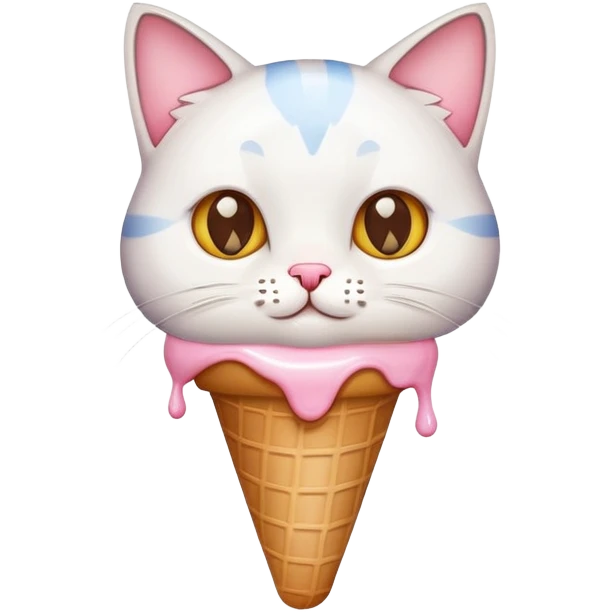 Cute cat with ice cream  emoji