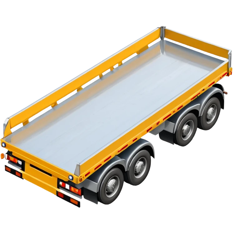 flat bed semi trailer angled top-down view emoji