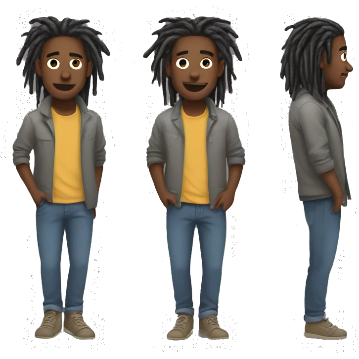 guy moving his dreads emoji