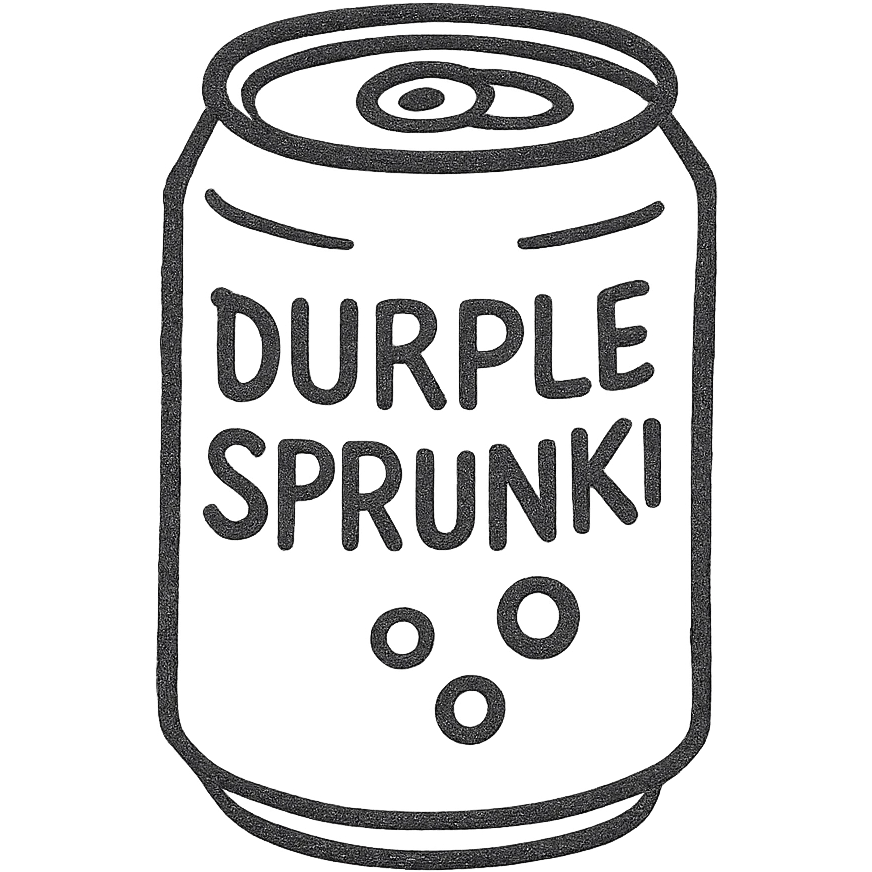 Durple Sprunki as a hand-drawn outlined icon, sketchy lines, no fill emoji