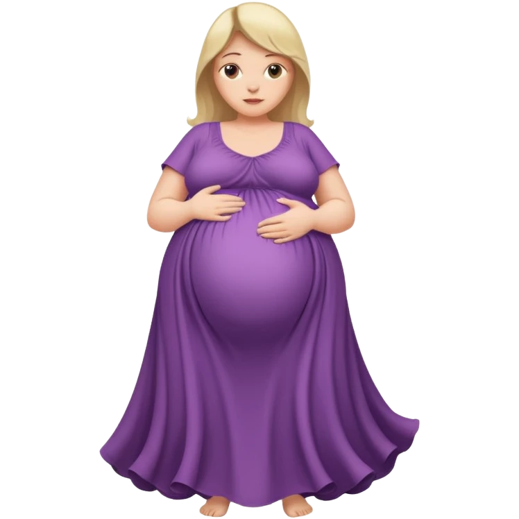 very heavily pregnant overdue woman with super  large belly emoji