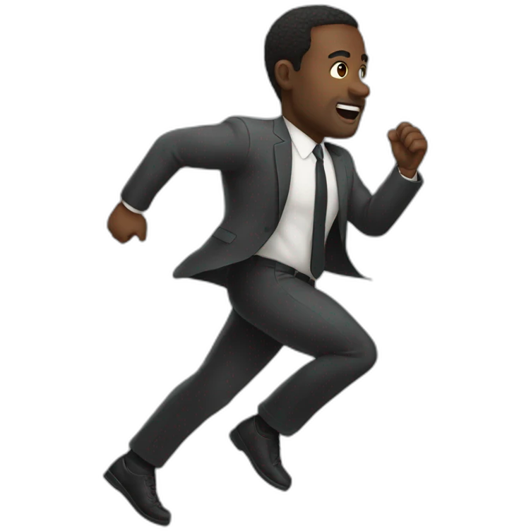 a big black man chasing you emoji