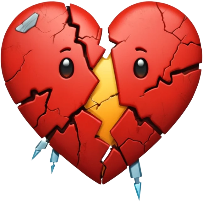 broken heart sticked together (divorce) with a clip emoji