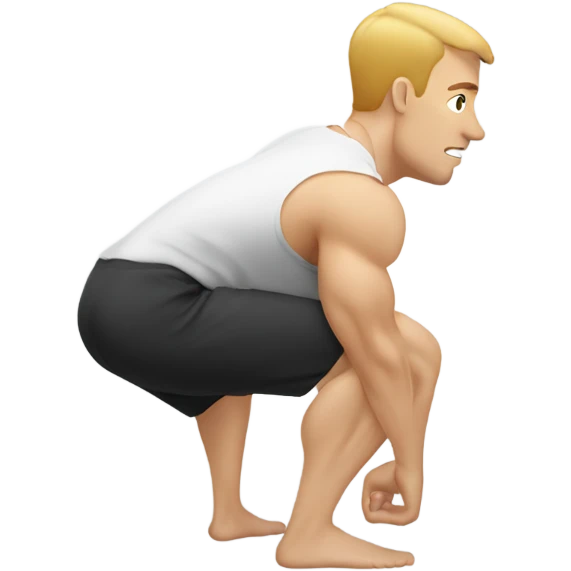 White man doing squat (gym) from back view emoji
