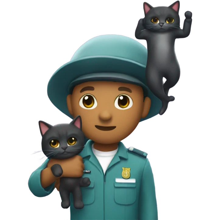 Squid game guard holding up a cat emoji