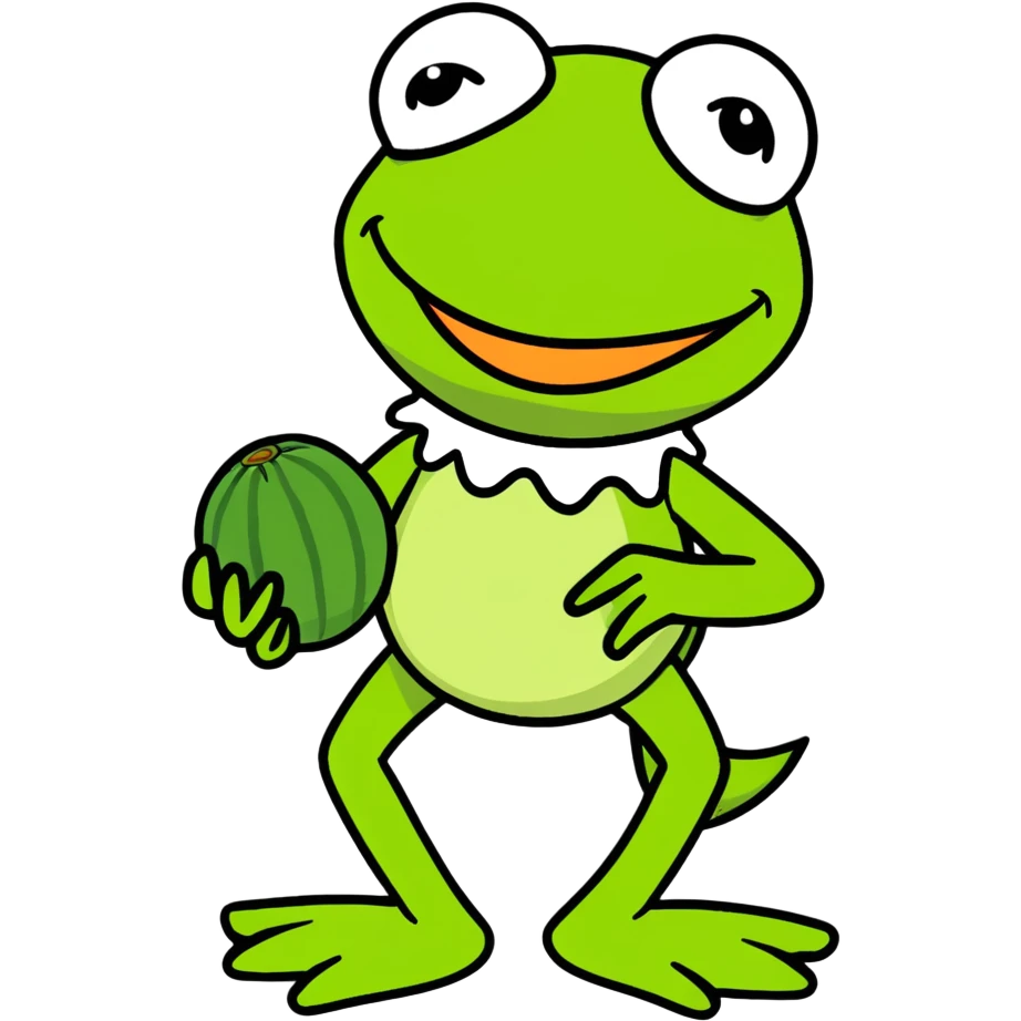 Kermit with cucumber  emoji