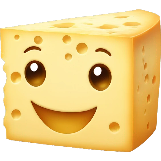 Cheese block with smile emoji