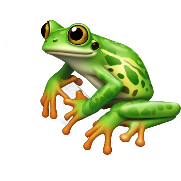 Tree frog on a saw emoji